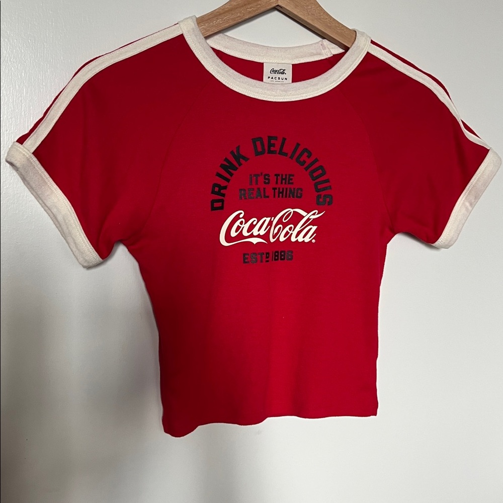 Vintage 80’s/90’s Coca-Cola Red Crop Top with White Trim
